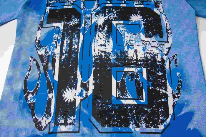 Gothic Stacked ALDCS Letter Crosshair Target Circle Detail Large Worn Number 18 Graphic Print Tee 2 colors 29303872