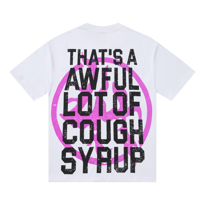 Pink Graffiti Typography Dual Line Front Circular Frame Grunge Text Print Tee 2 colors 29303963