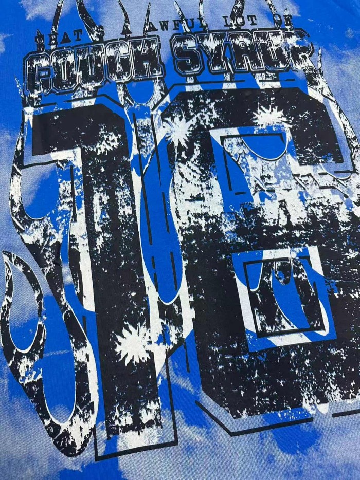 Gothic Stacked ALDCS Letter Crosshair Target Circle Detail Large Worn Number 18 Graphic Print Tee 2 colors 29303872