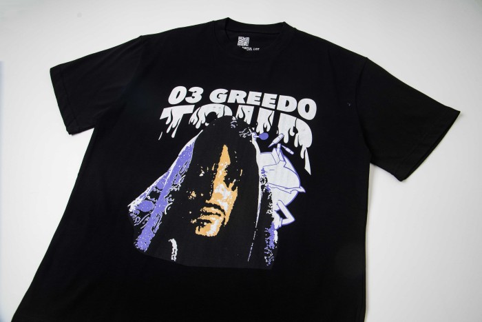 03 Greedo Tour Drip Font Purple Tint Portrait Front Concert City Venue Schedule Text Print Tee 29303881
