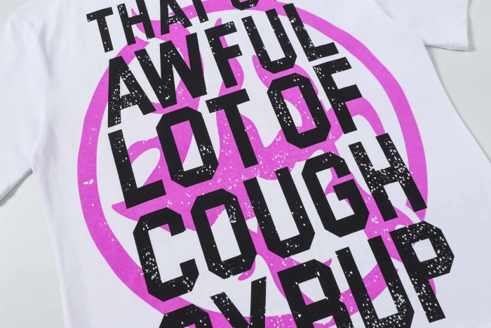 Pink Graffiti Typography Dual Line Front Circular Frame Grunge Text Print Tee 2 colors 29303963