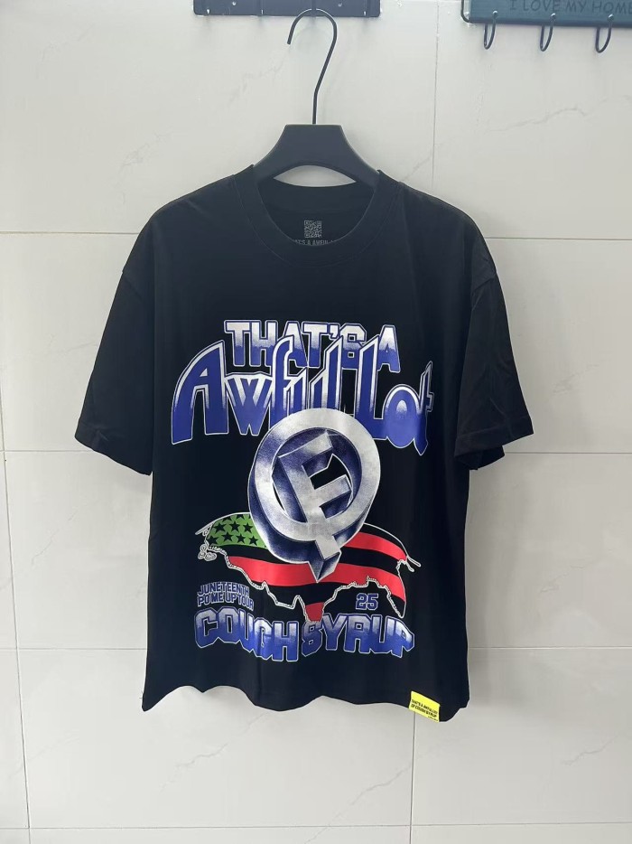 Hip Hop Streetwear Gothic Stacked Letter Slogan USA Continent Map Emblem Badge Double Side Tee 29303789