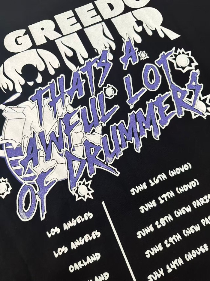 03 Greedo Tour Drip Font Purple Tint Portrait Front Concert City Venue Schedule Text Print Tee 29303881