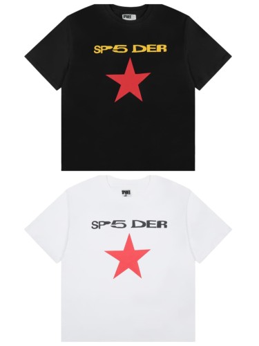 Text On Top Large Solid Red Five Point Star Below Single Chest Print T-Shirt 2 colors 29304192