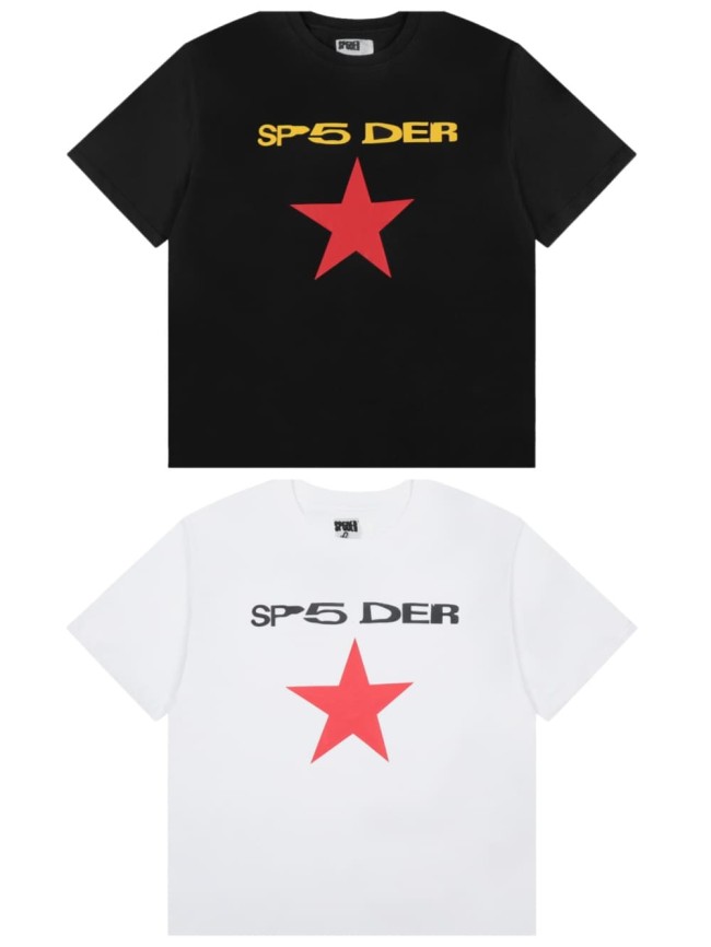 Text On Top Large Solid Red Five Point Star Below Single Chest Print T-Shirt 2 colors 29304192