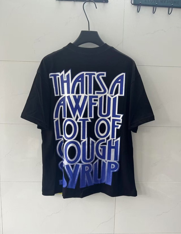 Hip Hop Streetwear Gothic Stacked Letter Slogan USA Continent Map Emblem Badge Double Side Tee 29303789