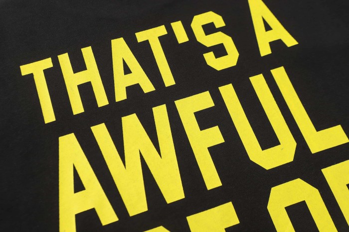 Halo Snake Graffiti Front Two Layer Typography Bright Yellow Bold Block Letter Slimes Script Print Tee 29303916