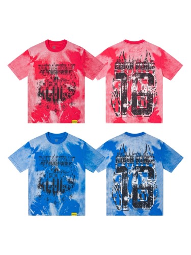 Gothic Stacked ALDCS Letter Crosshair Target Circle Detail Large Worn Number 18 Graphic Print Tee 2 colors 29303872