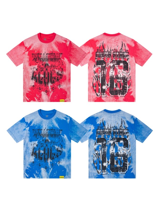 Gothic Stacked ALDCS Letter Crosshair Target Circle Detail Large Worn Number 18 Graphic Print Tee 2 colors 29303872