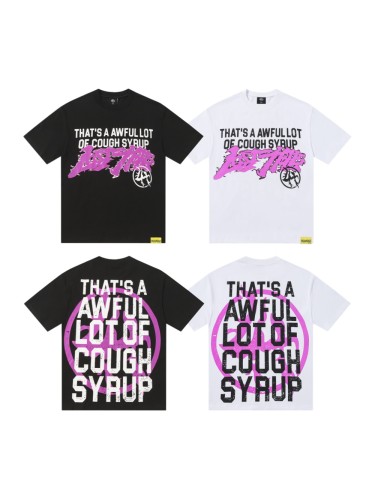 Pink Graffiti Typography Dual Line Front Circular Frame Grunge Text Print Tee 2 colors 29303963