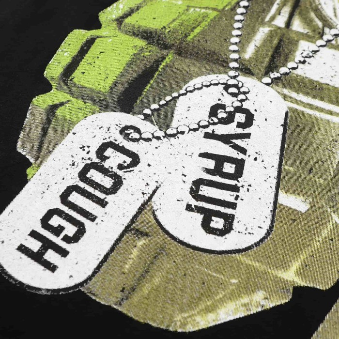 Vintage Distressed Army Grenade Graphic Back Big Stacked Text Print Tee 29303794