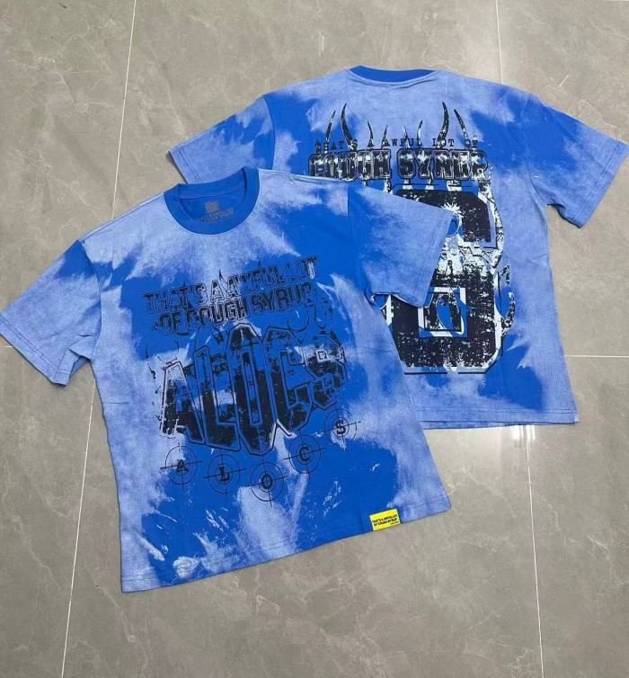 Gothic Stacked ALDCS Letter Crosshair Target Circle Detail Large Worn Number 18 Graphic Print Tee 2 colors 29303872