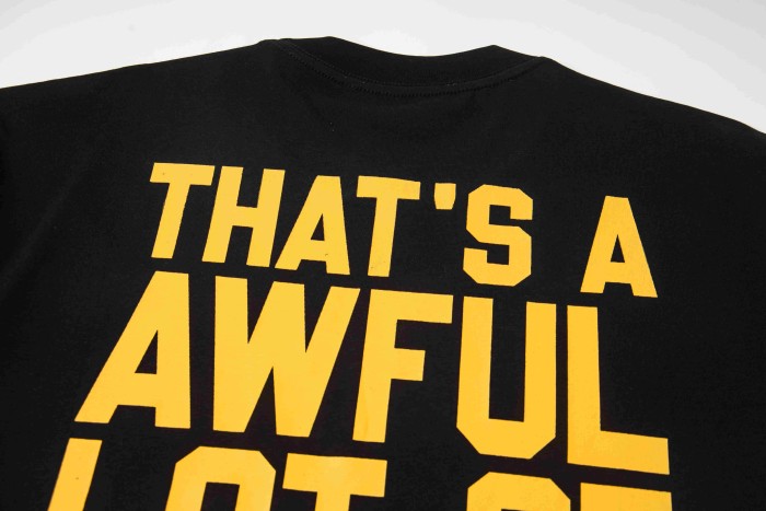 The Last Supper Hip Hop Rapper Group Remake Painting Front Large Bold Yellow Block Letter Slogan Print Tee 29303902