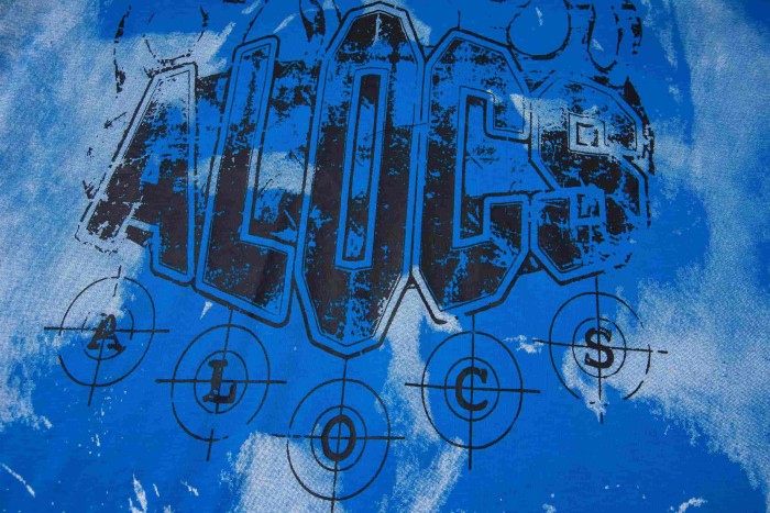 Gothic Stacked ALDCS Letter Crosshair Target Circle Detail Large Worn Number 18 Graphic Print Tee 2 colors 29303872