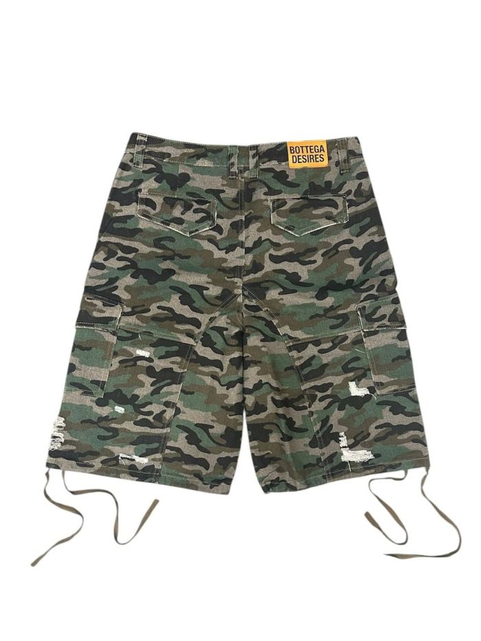 Large Pocket Line Embroidery Streamer Seven-Point Denim Shorts 29303962