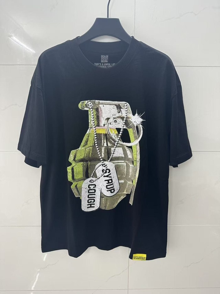 Vintage Distressed Army Grenade Graphic Back Big Stacked Text Print Tee 29303794