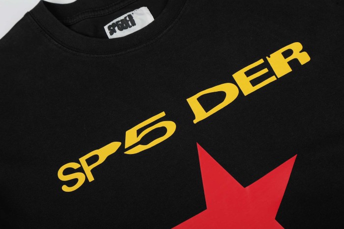 Text On Top Large Solid Red Five Point Star Below Single Chest Print T-Shirt 2 colors 29304192