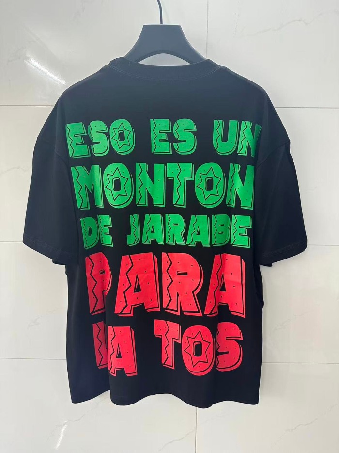 Day Of The Dead Mariachi Skeleton Horse Rider English Spanish Slogan Double Sided Print Tee 2 colors 29303796