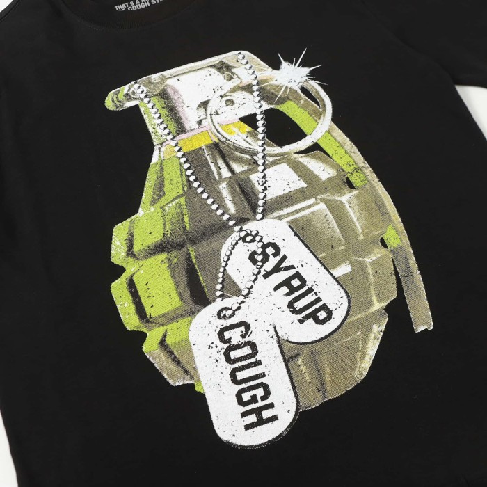 Vintage Distressed Army Grenade Graphic Back Big Stacked Text Print Tee 29303794
