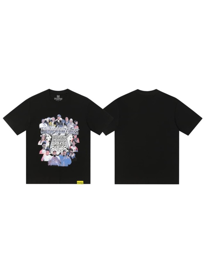 Rapper Collage Portrait Tribute Drakeo The Ruler Undisputed Truth Gothic Letter Text Single Side Print Tee 29303792