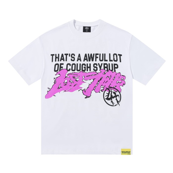 Pink Graffiti Typography Dual Line Front Circular Frame Grunge Text Print Tee 2 colors 29303963