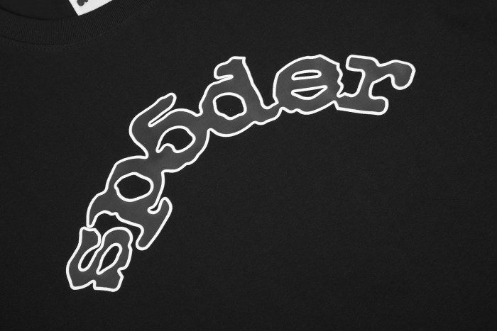Arch Curved Layout Rounded Bubble Script Letter White Outer Outline Single Chest Front Print T-Shirt 29304222