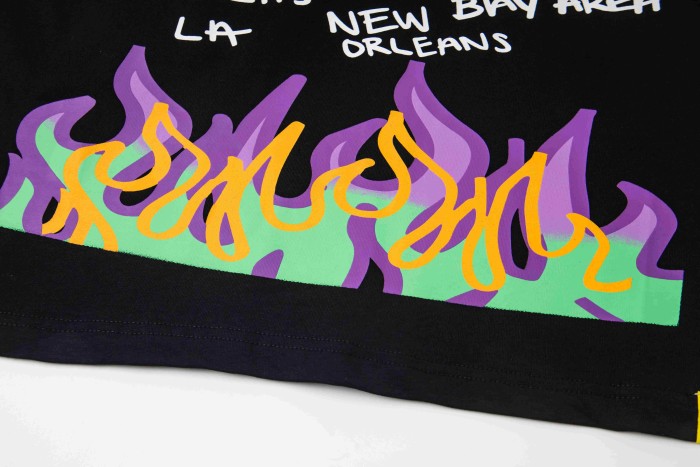 PO' UP US City Name List Green Box Text Gradient Flame Front Purple Syrup Dripping Disposable Cup Print Tee 2 colors 29303911