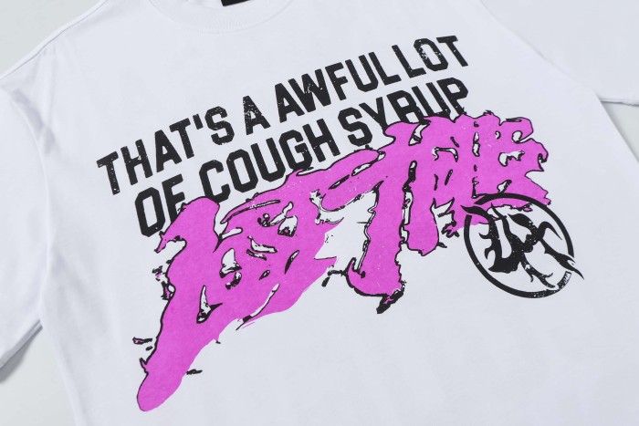 Pink Graffiti Typography Dual Line Front Circular Frame Grunge Text Print Tee 2 colors 29303963