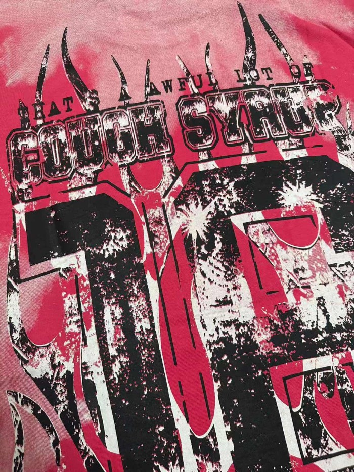 Gothic Stacked ALDCS Letter Crosshair Target Circle Detail Large Worn Number 18 Graphic Print Tee 2 colors 29303872