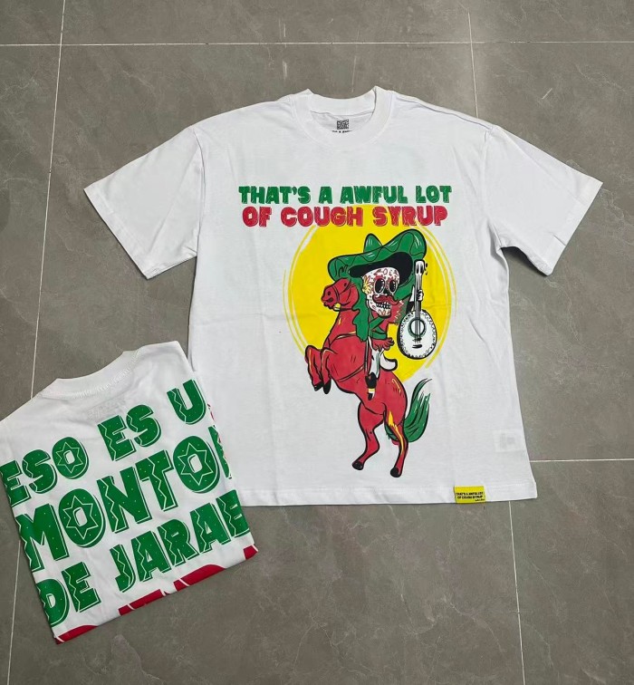 Day Of The Dead Mariachi Skeleton Horse Rider English Spanish Slogan Double Sided Print Tee 2 colors 29303796