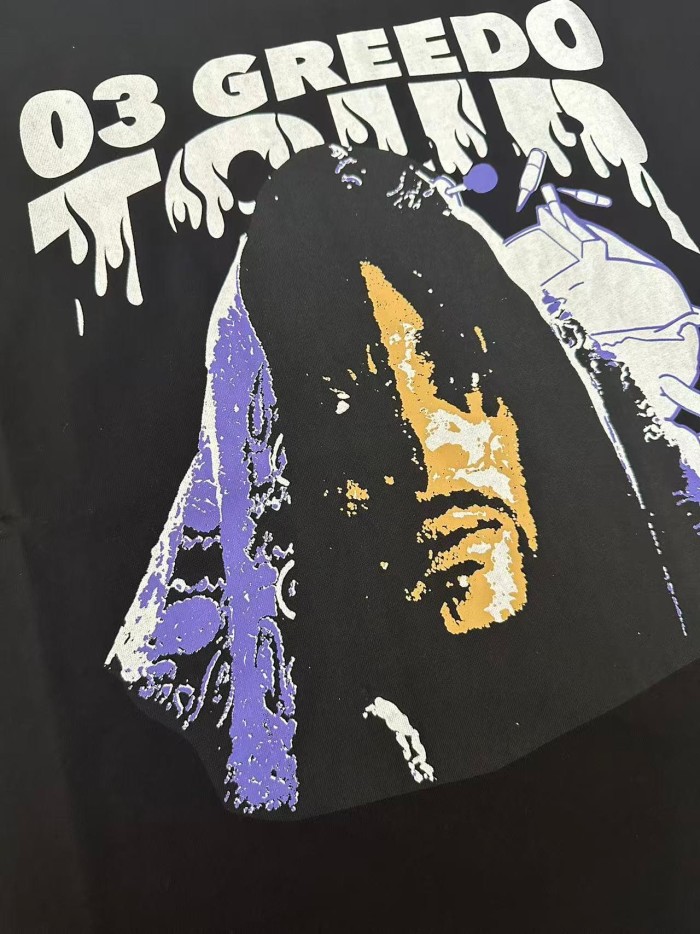 03 Greedo Tour Drip Font Purple Tint Portrait Front Concert City Venue Schedule Text Print Tee 29303881