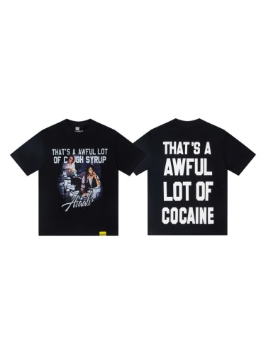 Movie Scene Two Characters Stacked Cash Portrait Photo Asaali Cursive Signature Contrast Double Slogan Tee 29303852