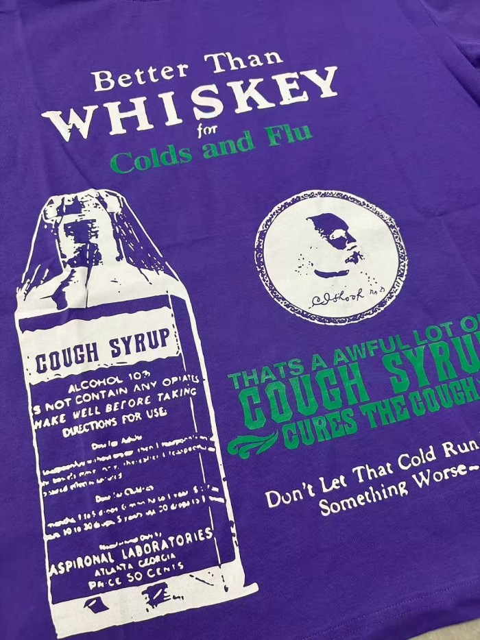 Retro Old Fashion Drug Label Typography Front Comic Bubble Text Graphic Print Tee 29303849