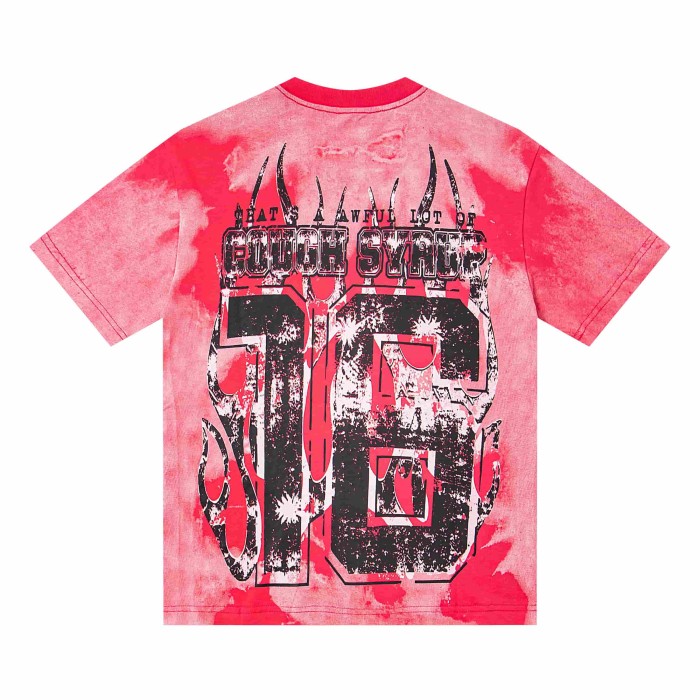 Gothic Stacked ALDCS Letter Crosshair Target Circle Detail Large Worn Number 18 Graphic Print Tee 2 colors 29303872