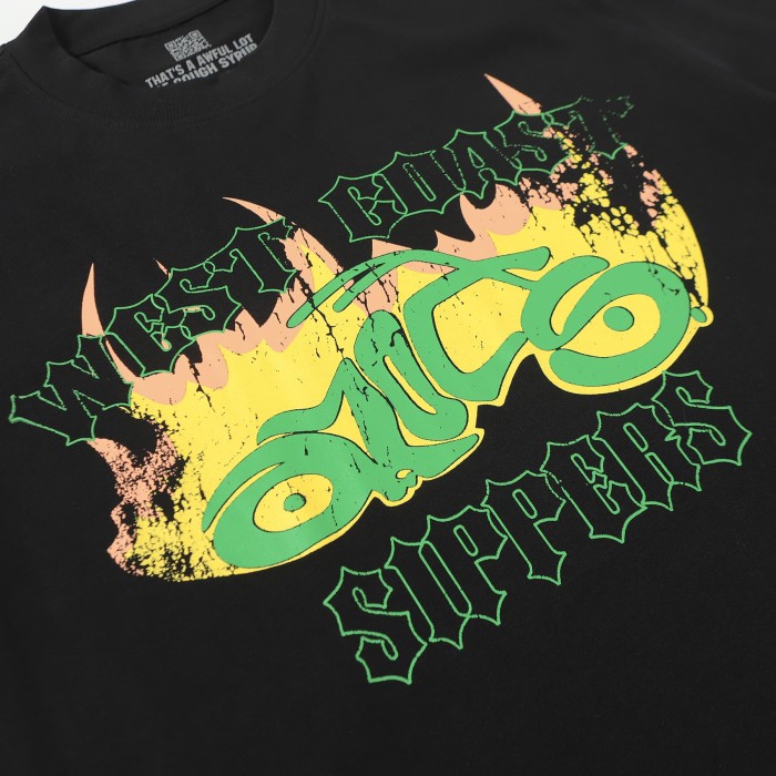 West Coast Sippers Flame Motorcycle Cross Double Sided Print Tee 2 29303788