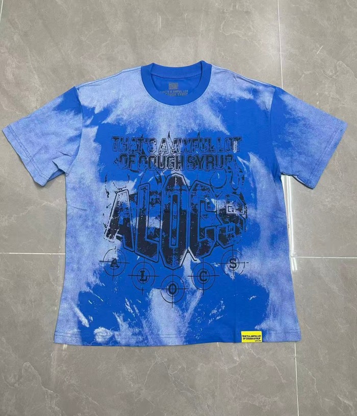 Gothic Stacked ALDCS Letter Crosshair Target Circle Detail Large Worn Number 18 Graphic Print Tee 2 colors 29303872