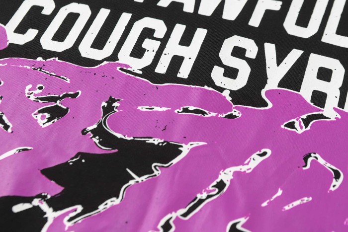 Pink Graffiti Typography Dual Line Front Circular Frame Grunge Text Print Tee 2 colors 29303963