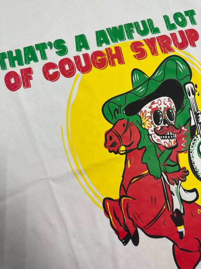 Day Of The Dead Mariachi Skeleton Horse Rider English Spanish Slogan Double Sided Print Tee 2 colors 29303796