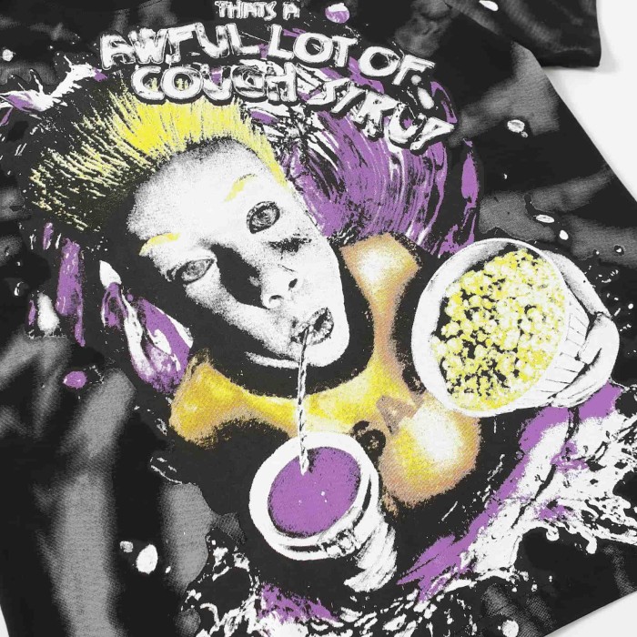 Trippy Purple Liquid Splash Vortex Graphic Two Sided Print Black Spiral Tie Dye Unisex Tee 29303783