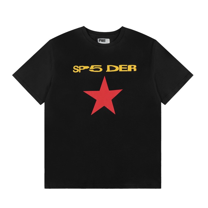 Text On Top Large Solid Red Five Point Star Below Single Chest Print T-Shirt 2 colors 29304192
