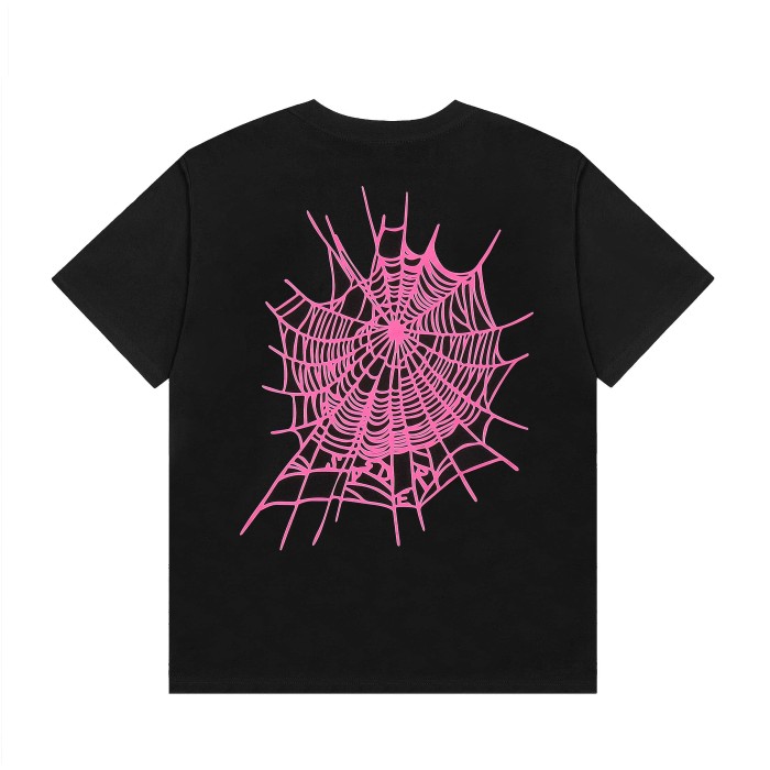 3D Raised Puff Foam Worldwide Web Letter & Large Spider Web Print T-Shirt 29305049