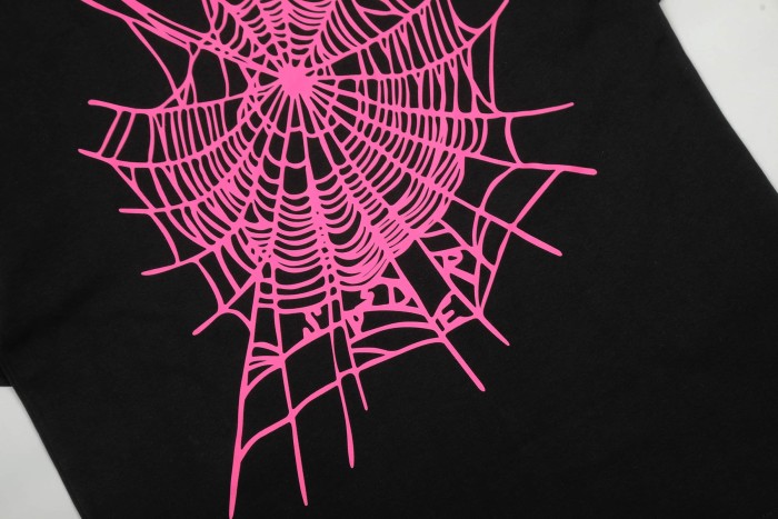 3D Raised Puff Foam Worldwide Web Letter & Large Spider Web Print T-Shirt 29305049