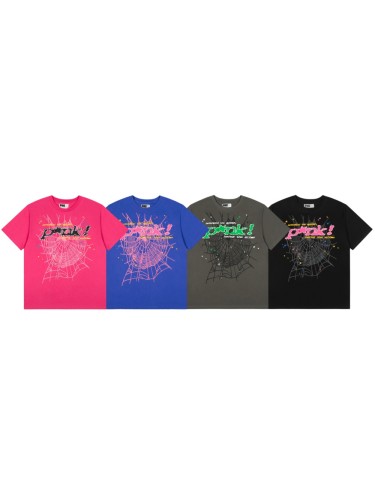 Y2K Drill Streetwear Splash Dot Popak Script Spider Web Graphic T-Shirt 4 colors 29304881