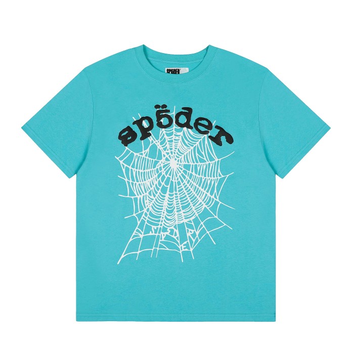 Drill Streetwear Contrast Line Screen Print Web & Sp5der Letter Front Print T-Shirt 2 colors 29304999
