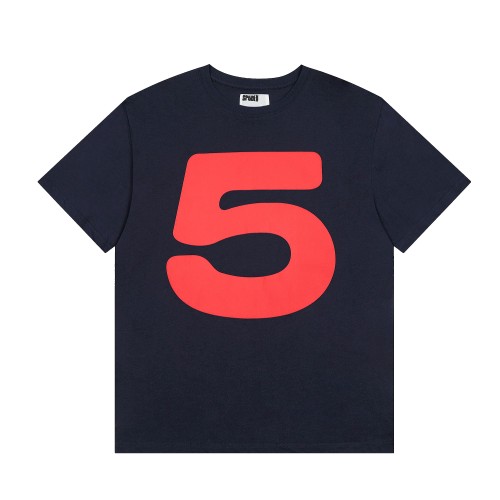 Drill Streetwear Oversized Bold Big Number 5 Contrast Silkscreen Front Print T-Shirt 29305054