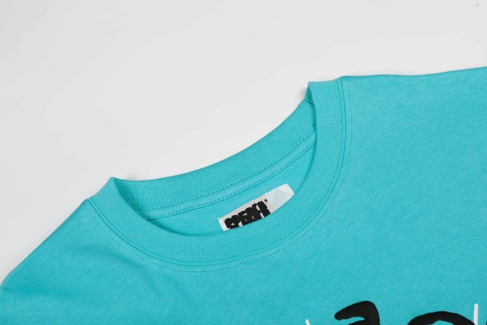 Drill Streetwear Contrast Line Screen Print Web & Sp5der Letter Front Print T-Shirt 2 colors 29304999