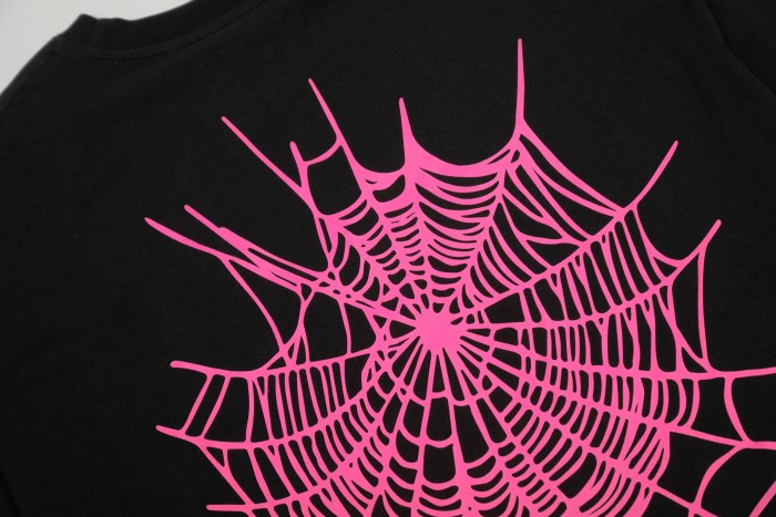 3D Raised Puff Foam Worldwide Web Letter & Large Spider Web Print T-Shirt 29305049