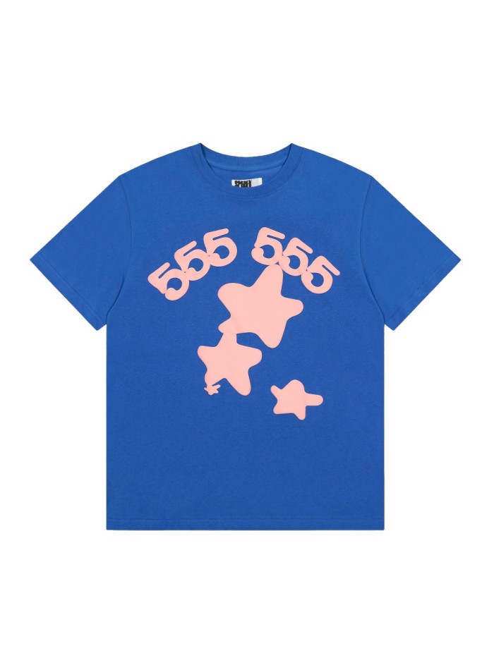 Y2K Drill Streetwear 3D Puff Print 555 Star Graphic Oversized T-Shirt 29304829