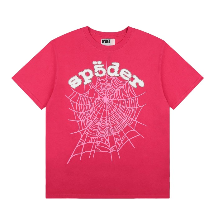 Arch Curved White Rhinestone Beaded Trim Rounded Script Letter Spider Web Print T-Shirt 2 colors 29304801