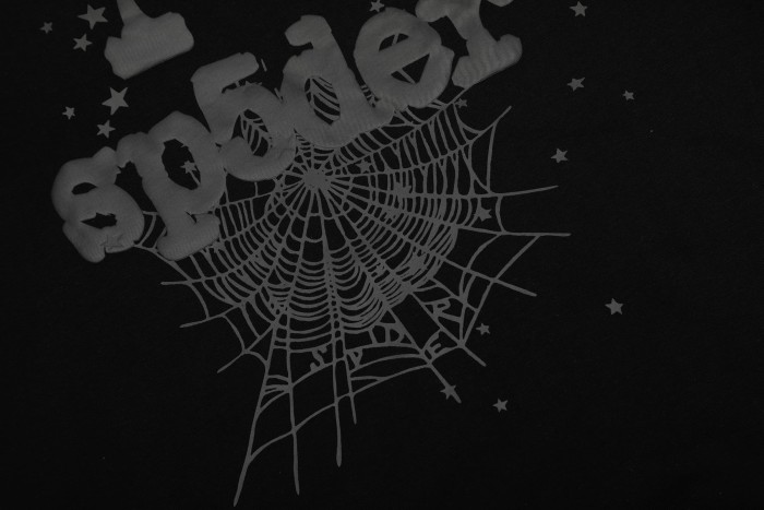Dark 3D Raised Puff Foam I Love Heart Letter Spider Web Star Accent Front Print T-Shirt 29305079